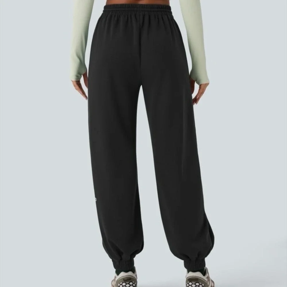 Halara High Waisted Drawstring Pocket Joggers Black Small/Regular‎ - Picture 2 of 9